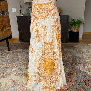 Free People Maxi skirt.  Yellow/orange colors.  Size 6